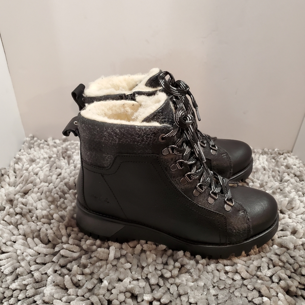 Bos. & Co. Black Leather Boots/Gator